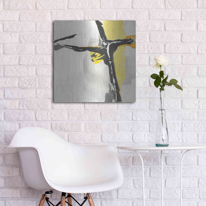 Luxe Metal Art 'Creamy Yellow II' by Chris Paschke, Metal Wall Art,24x24