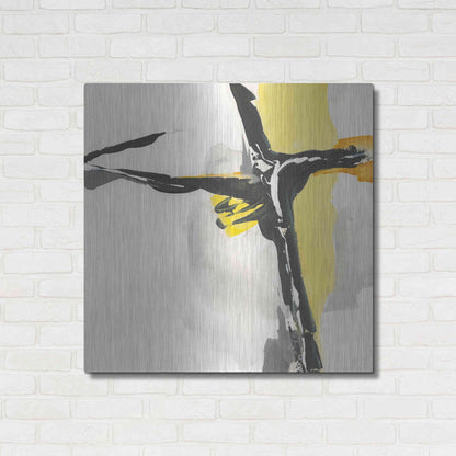 Luxe Metal Art 'Creamy Yellow II' by Chris Paschke, Metal Wall Art,36x36