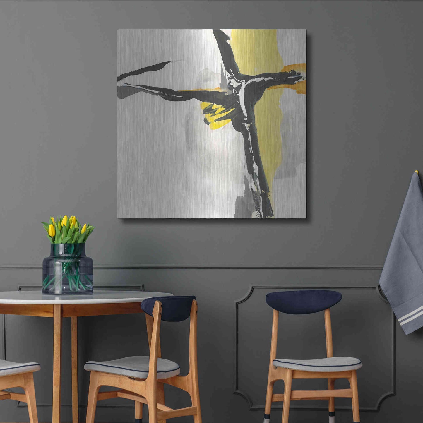 Luxe Metal Art 'Creamy Yellow II' by Chris Paschke, Metal Wall Art,36x36