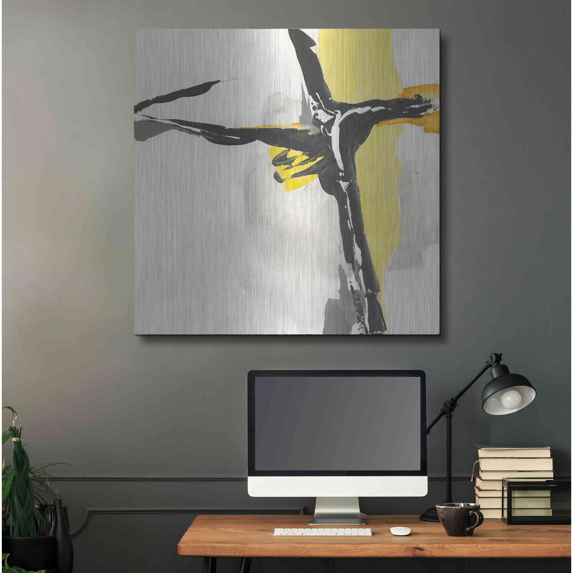 Luxe Metal Art 'Creamy Yellow II' by Chris Paschke, Metal Wall Art,36x36