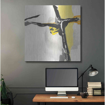 Luxe Metal Art 'Creamy Yellow II' by Chris Paschke, Metal Wall Art,36x36