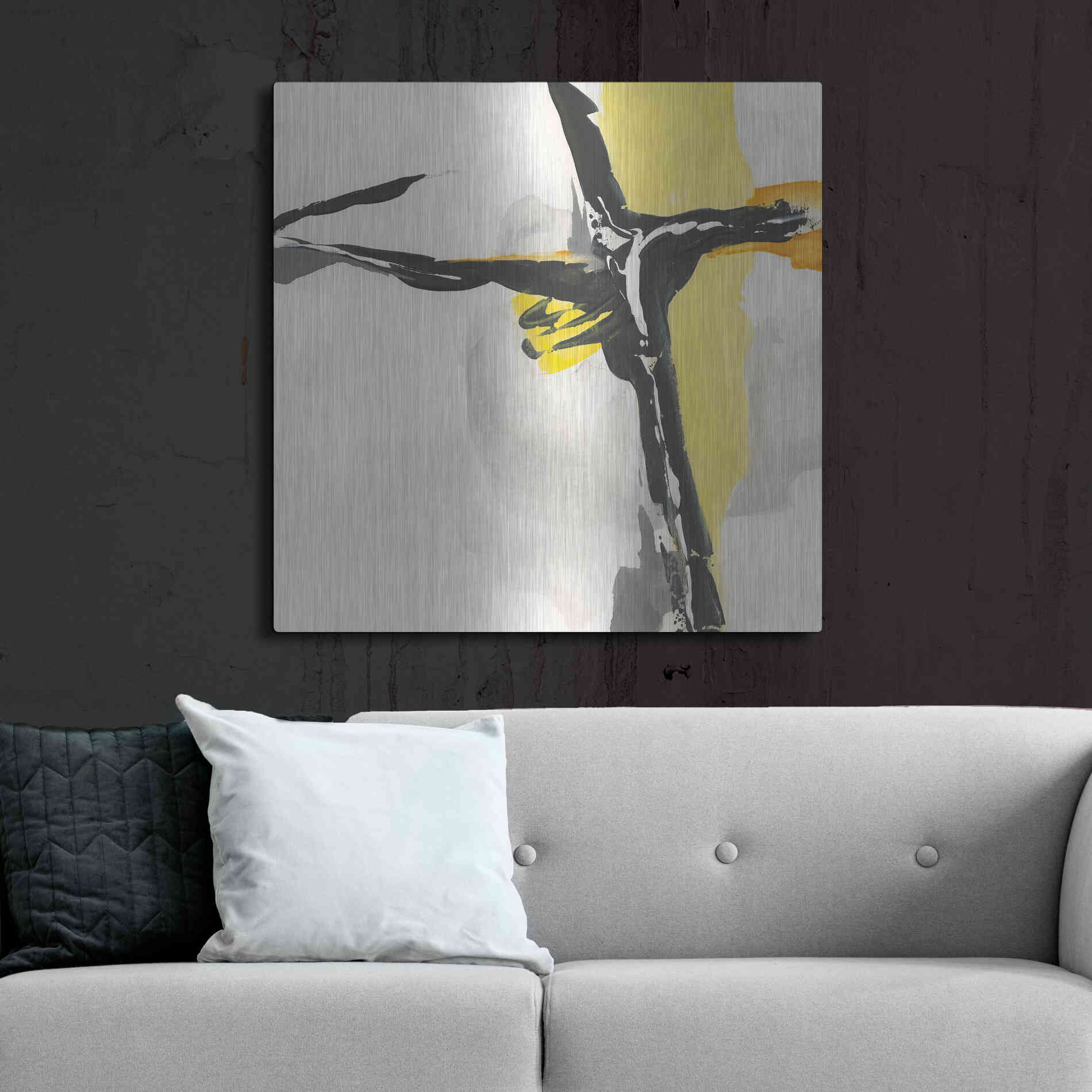 Luxe Metal Art 'Creamy Yellow II' by Chris Paschke, Metal Wall Art,36x36