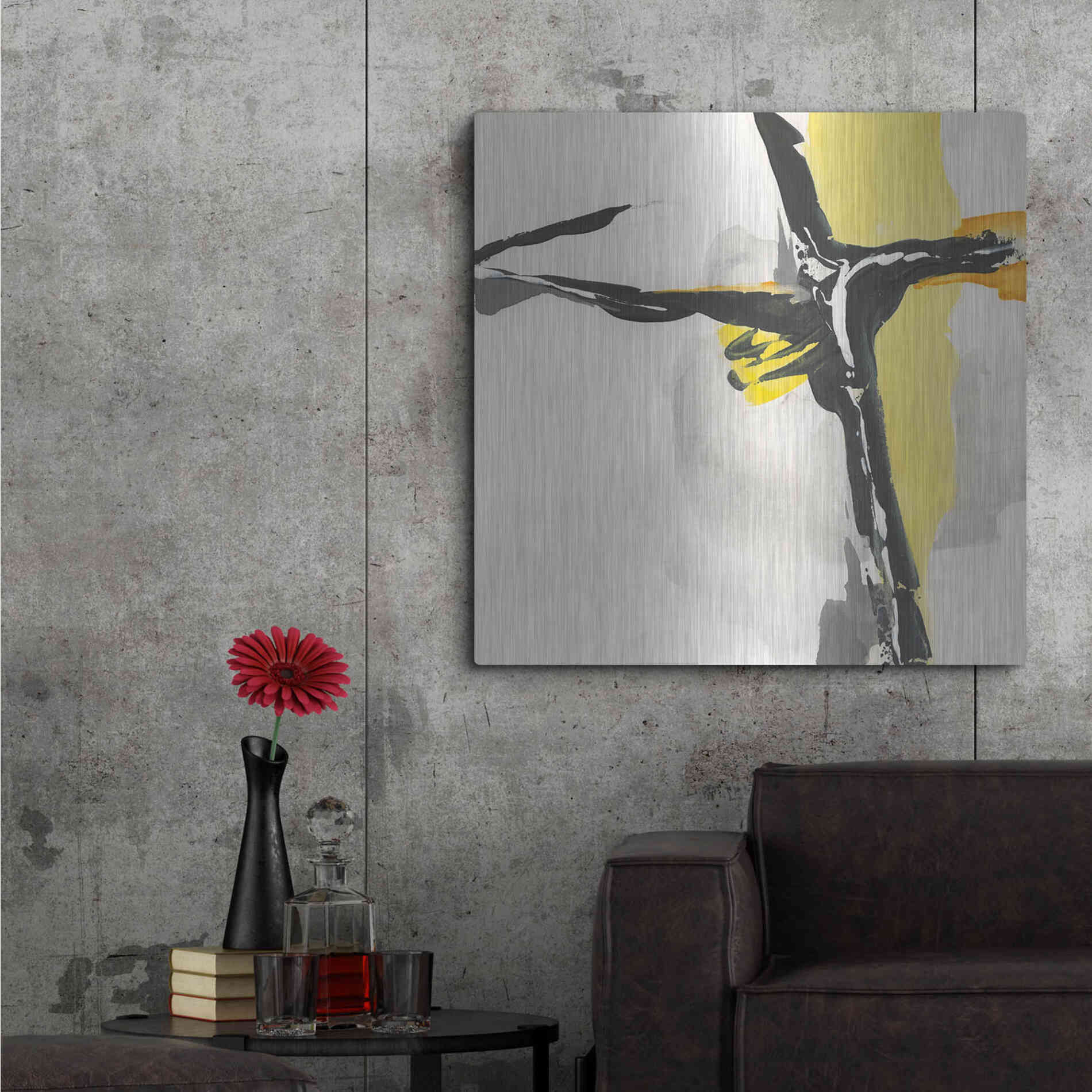 Luxe Metal Art 'Creamy Yellow II' by Chris Paschke, Metal Wall Art,36x36