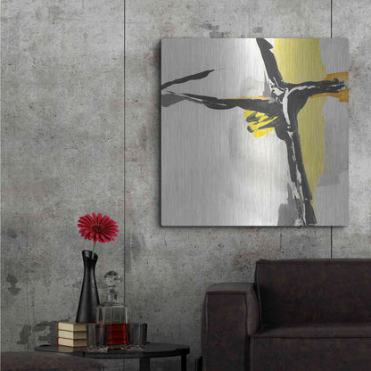 Luxe Metal Art 'Creamy Yellow II' by Chris Paschke, Metal Wall Art,36x36