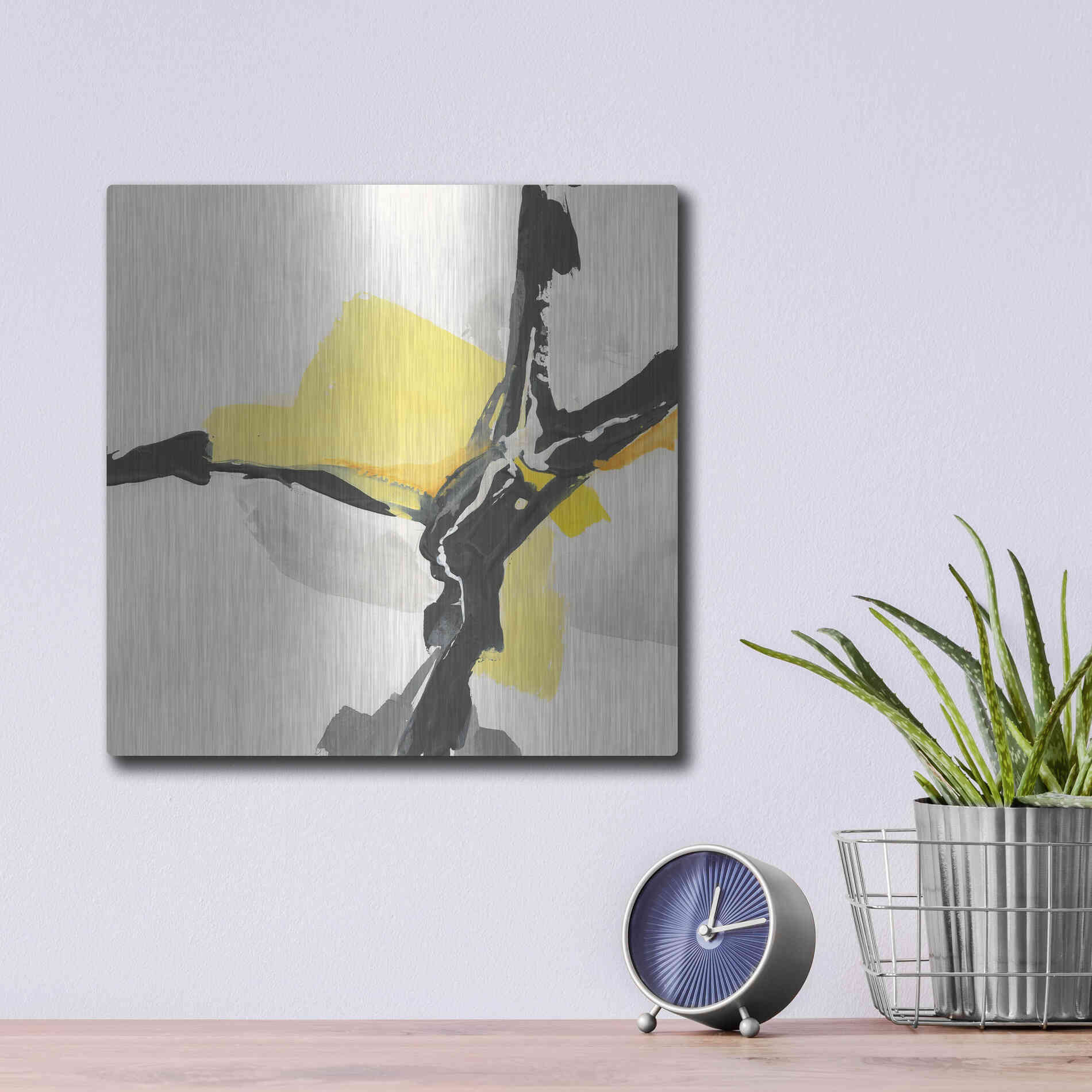 Luxe Metal Art 'Creamy Yellow III' by Chris Paschke, Metal Wall Art,12x12