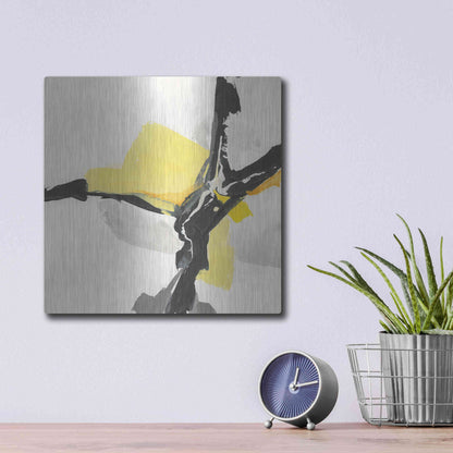 Luxe Metal Art 'Creamy Yellow III' by Chris Paschke, Metal Wall Art,12x12