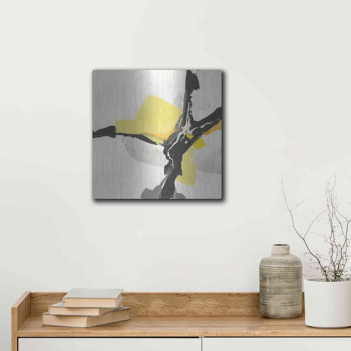 Luxe Metal Art 'Creamy Yellow III' by Chris Paschke, Metal Wall Art,12x12