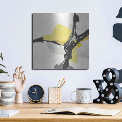 Luxe Metal Art 'Creamy Yellow III' by Chris Paschke, Metal Wall Art,12x12