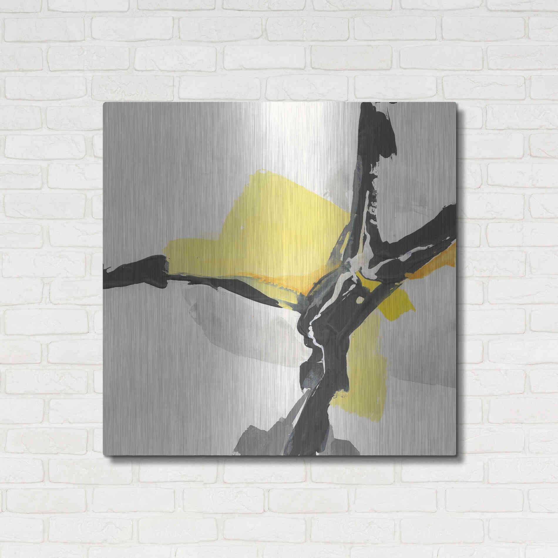 Luxe Metal Art 'Creamy Yellow III' by Chris Paschke, Metal Wall Art,36x36