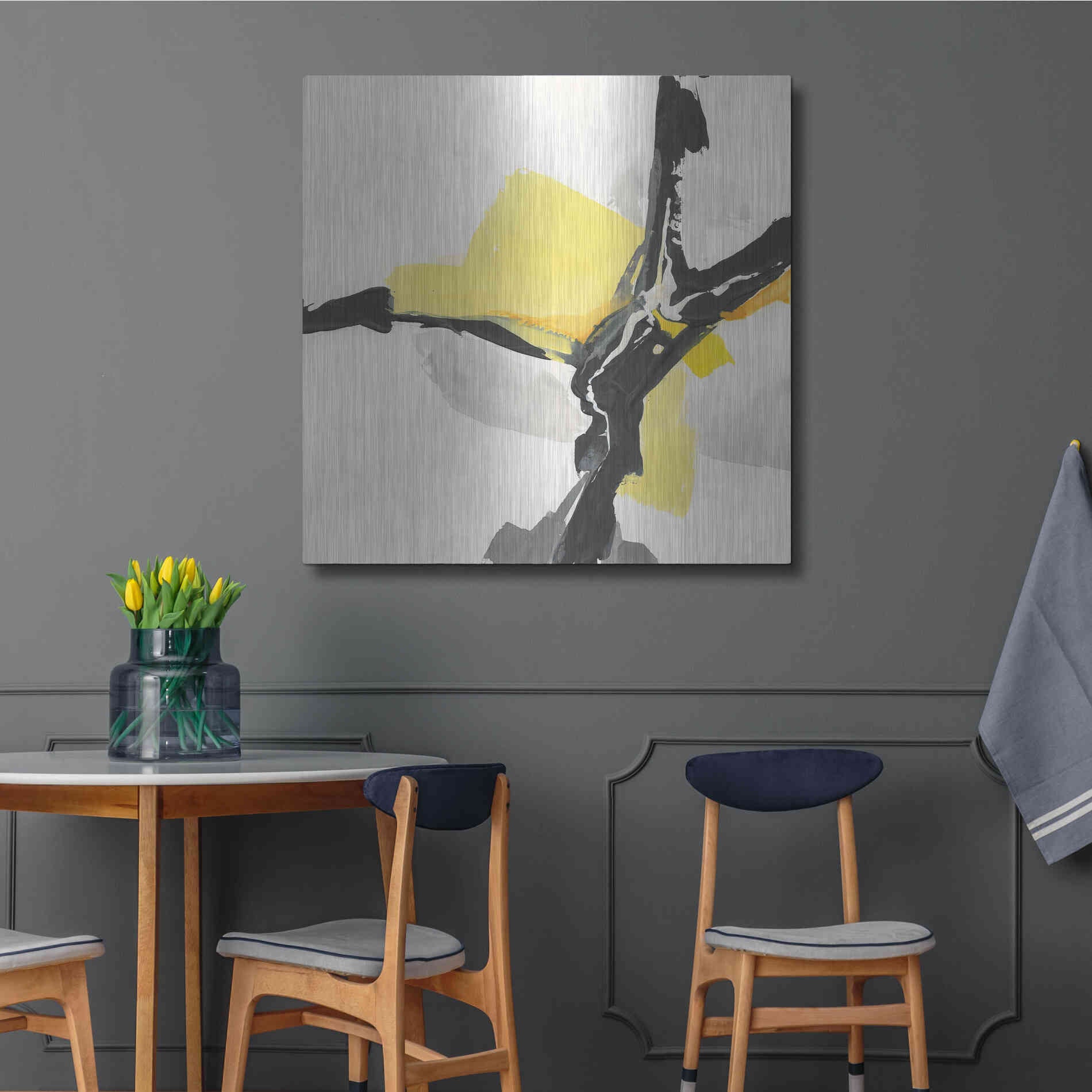 Luxe Metal Art 'Creamy Yellow III' by Chris Paschke, Metal Wall Art,36x36