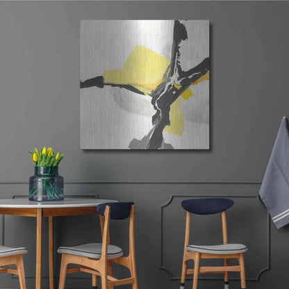 Luxe Metal Art 'Creamy Yellow III' by Chris Paschke, Metal Wall Art,36x36