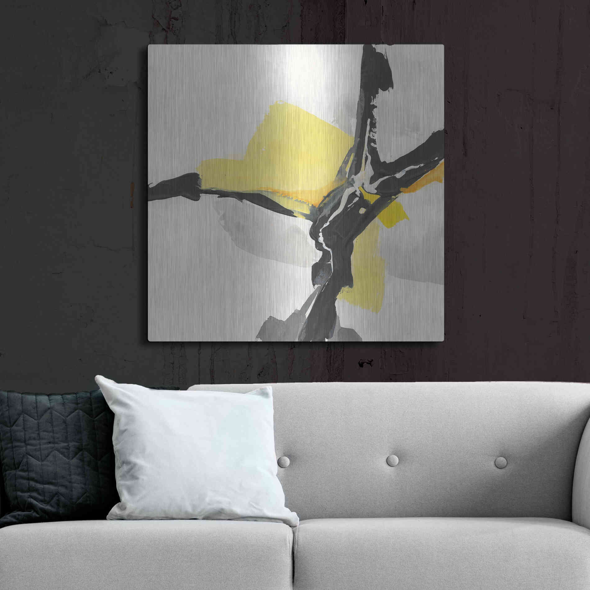 Luxe Metal Art 'Creamy Yellow III' by Chris Paschke, Metal Wall Art,36x36
