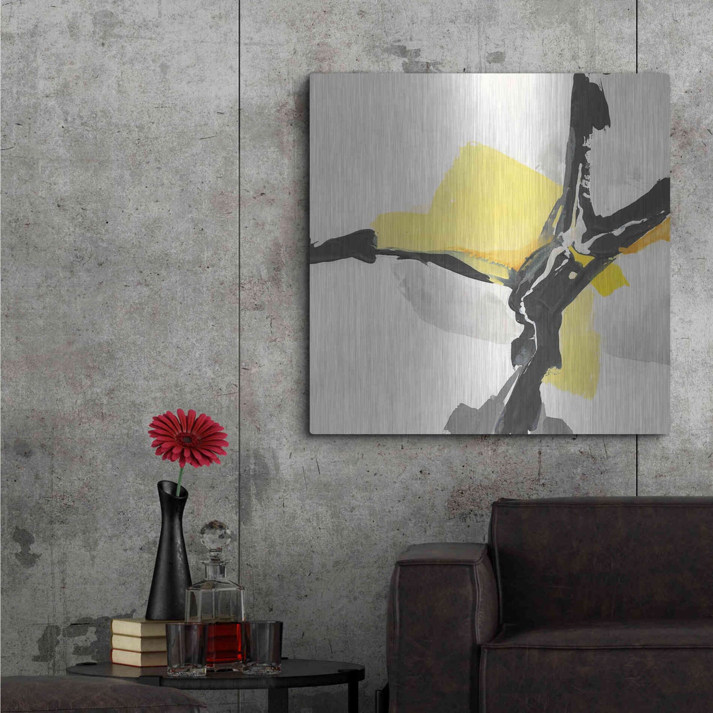 Luxe Metal Art 'Creamy Yellow III' by Chris Paschke, Metal Wall Art,36x36