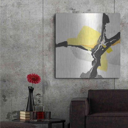 Luxe Metal Art 'Creamy Yellow III' by Chris Paschke, Metal Wall Art,36x36