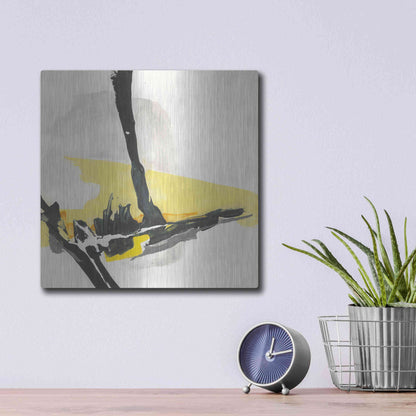 Luxe Metal Art 'Creamy Yellow IV' by Chris Paschke, Metal Wall Art,12x12