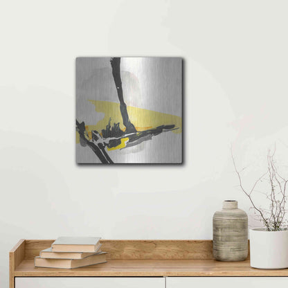 Luxe Metal Art 'Creamy Yellow IV' by Chris Paschke, Metal Wall Art,12x12