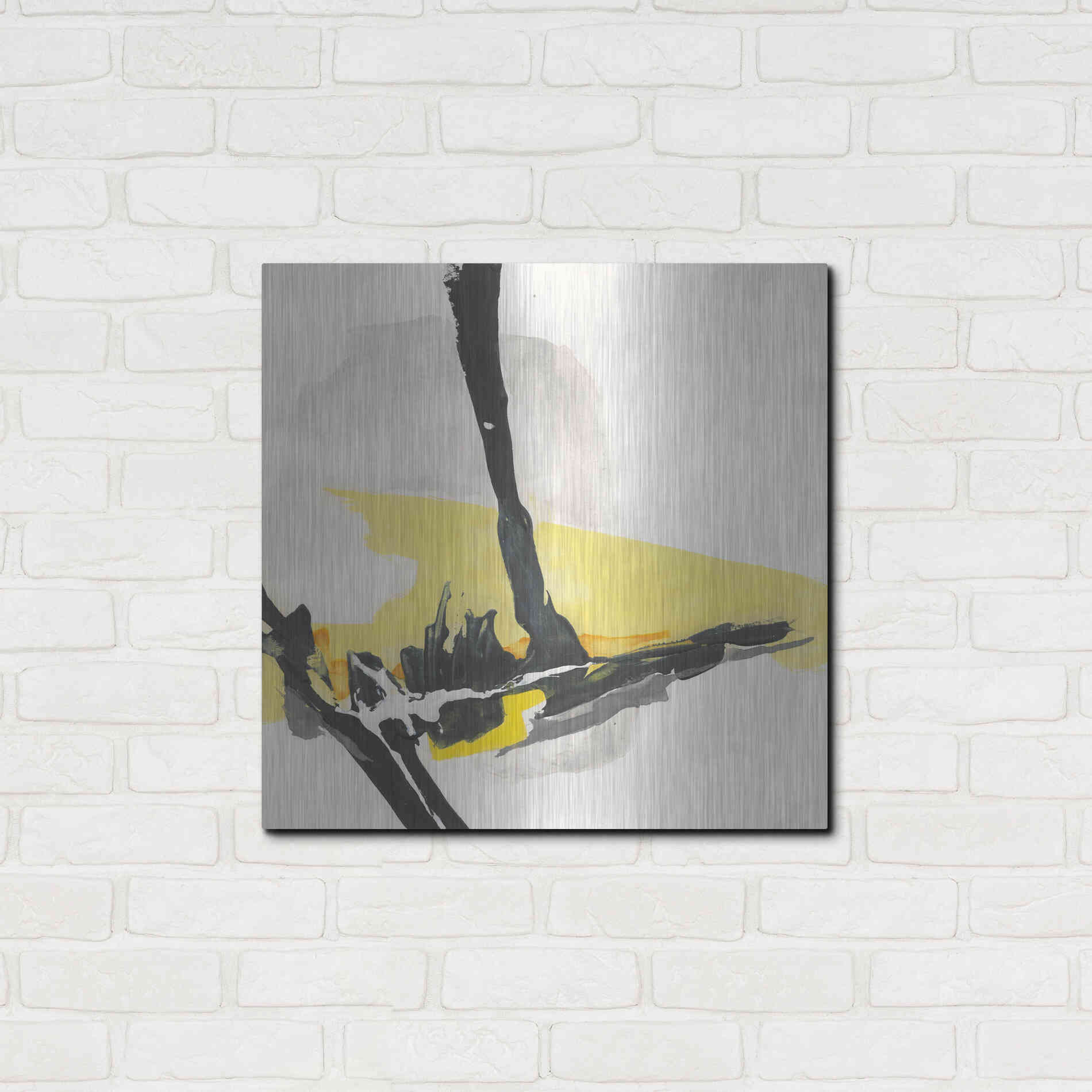 Luxe Metal Art 'Creamy Yellow IV' by Chris Paschke, Metal Wall Art,24x24