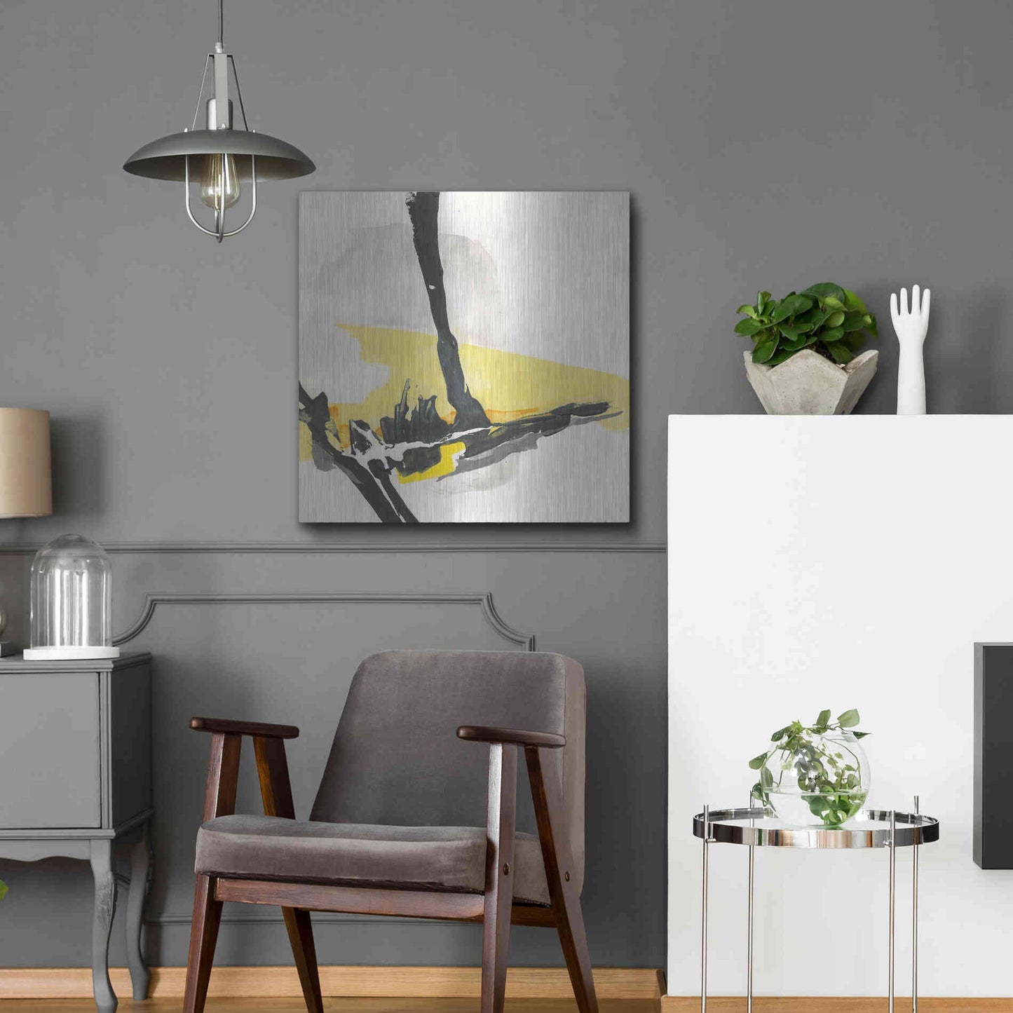 Luxe Metal Art 'Creamy Yellow IV' by Chris Paschke, Metal Wall Art,24x24