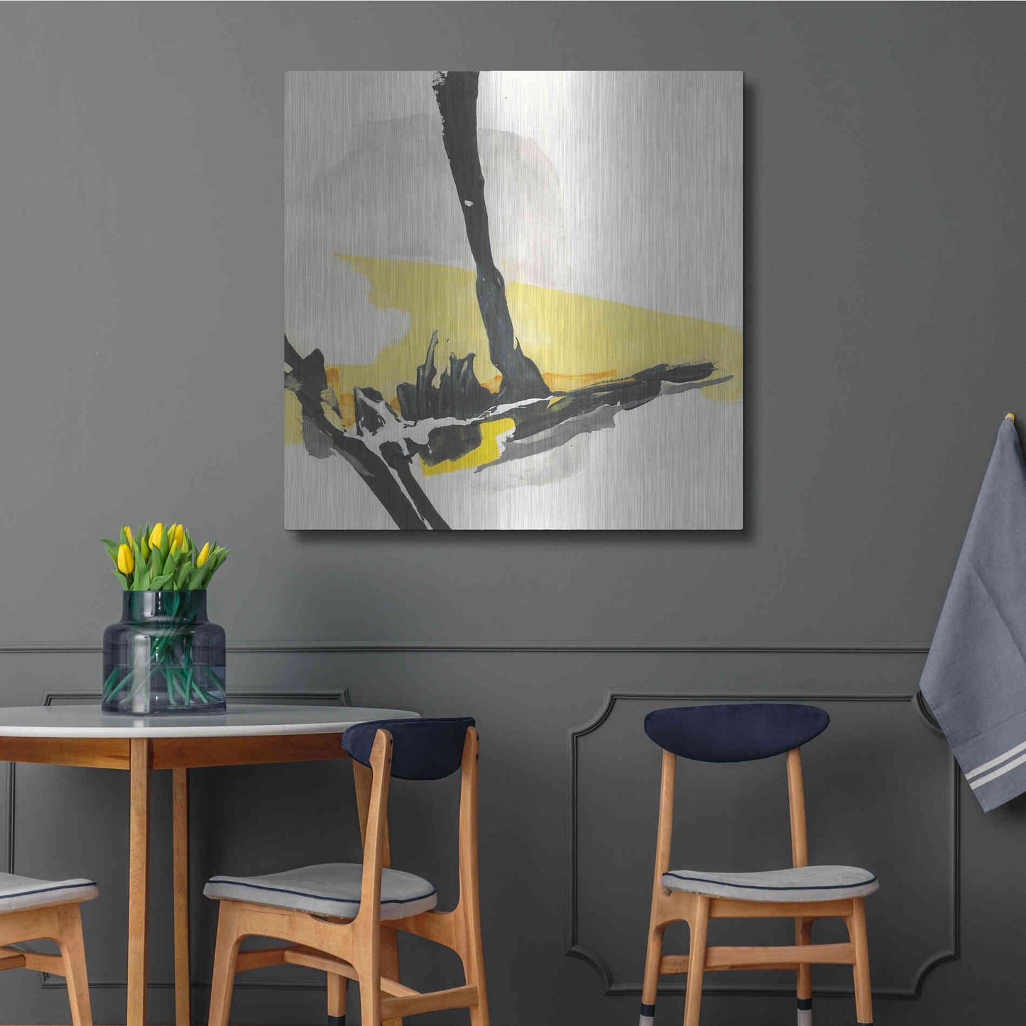 Luxe Metal Art 'Creamy Yellow IV' by Chris Paschke, Metal Wall Art,36x36