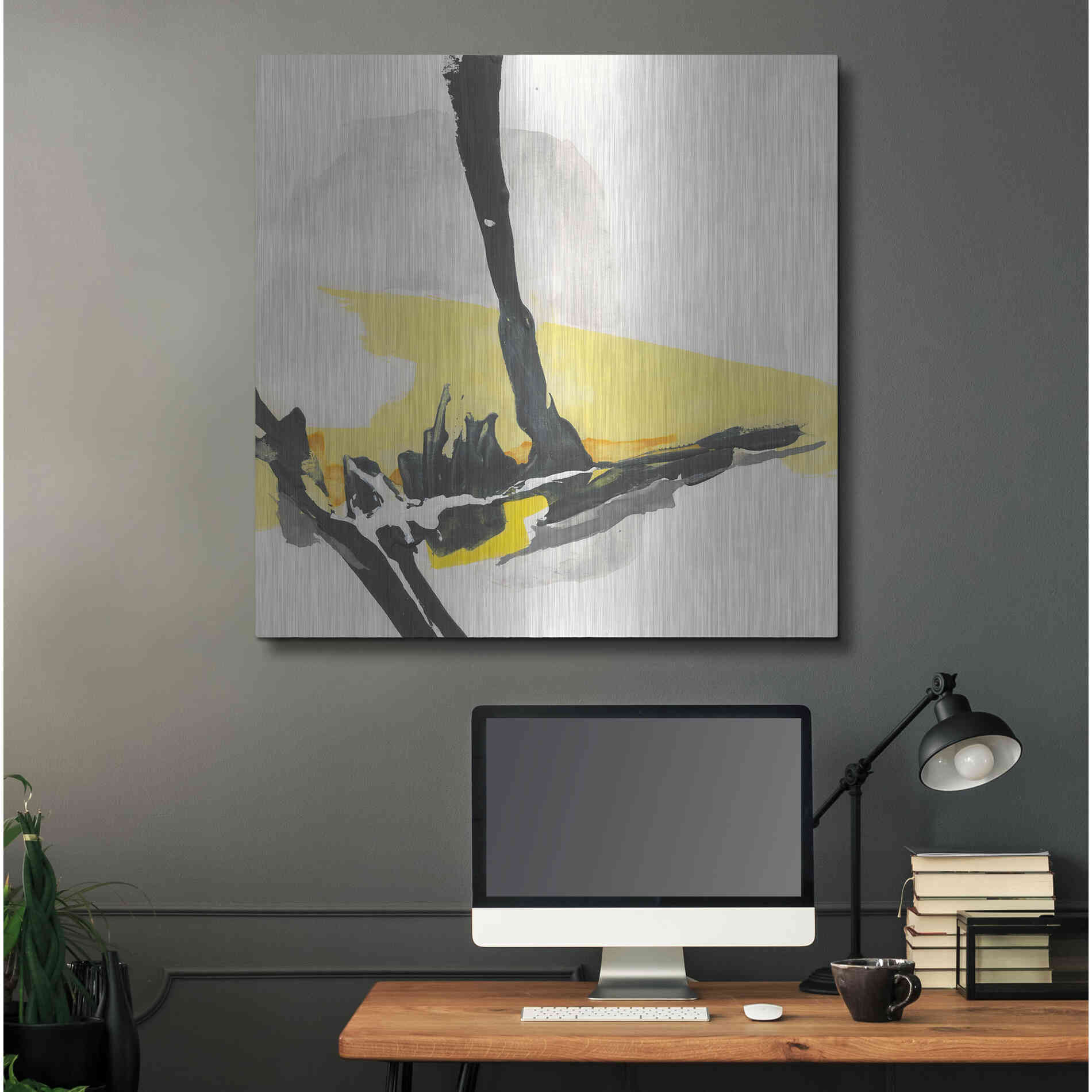 Luxe Metal Art 'Creamy Yellow IV' by Chris Paschke, Metal Wall Art,36x36
