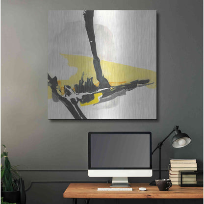 Luxe Metal Art 'Creamy Yellow IV' by Chris Paschke, Metal Wall Art,36x36