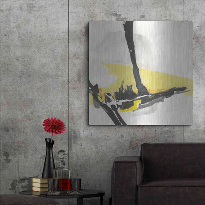 Luxe Metal Art 'Creamy Yellow IV' by Chris Paschke, Metal Wall Art,36x36