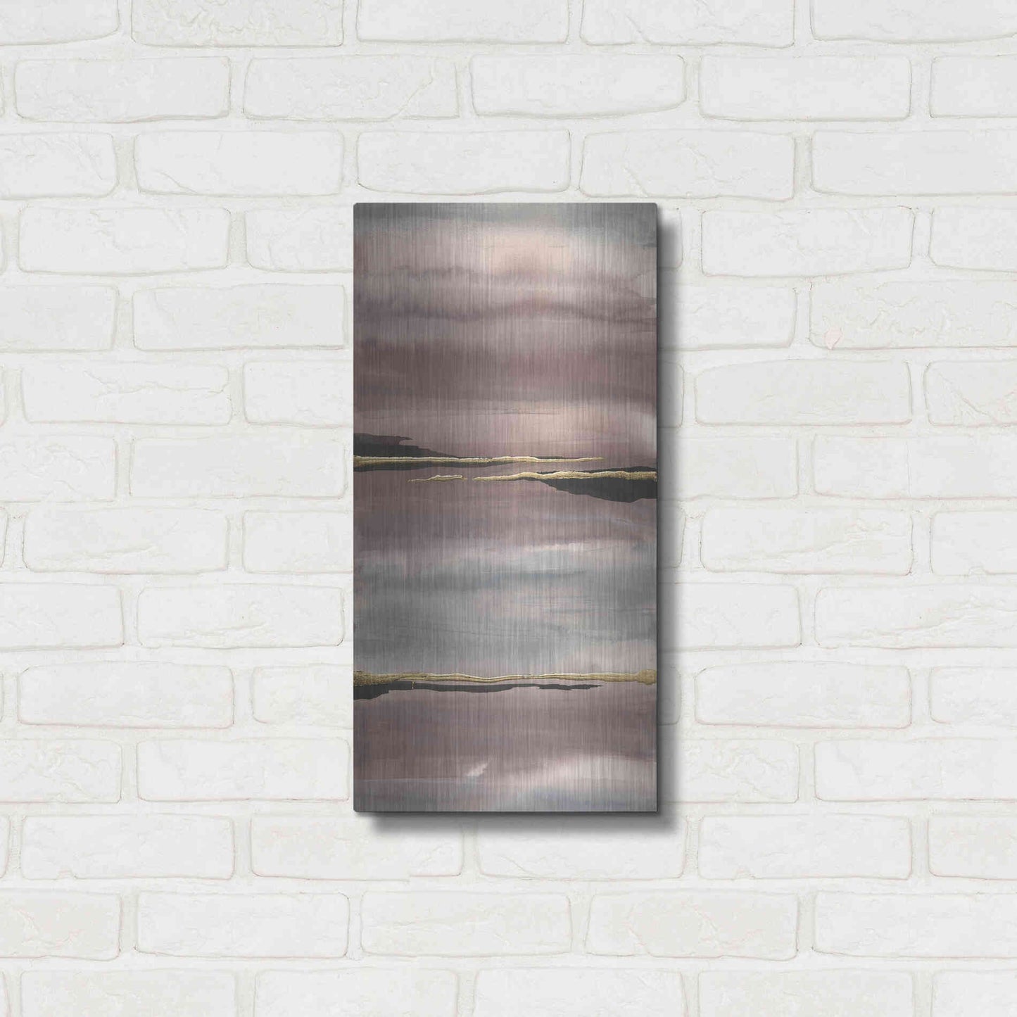 Luxe Metal Art 'Gilded Morning Fog III' by Chris Paschke, Metal Wall Art,12x24