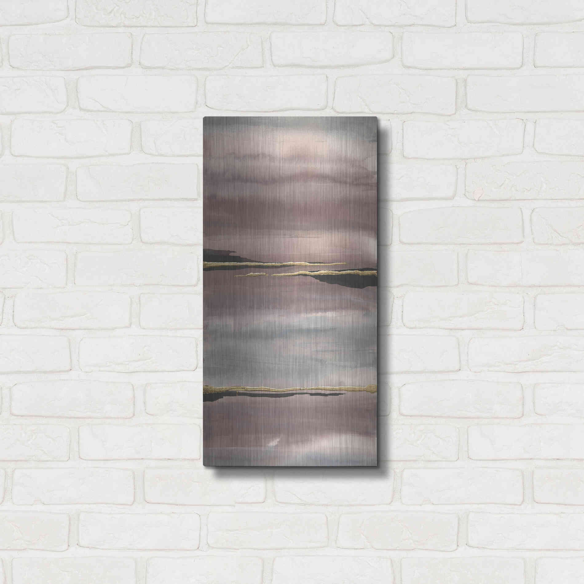 Luxe Metal Art 'Gilded Morning Fog III' by Chris Paschke, Metal Wall Art,12x24