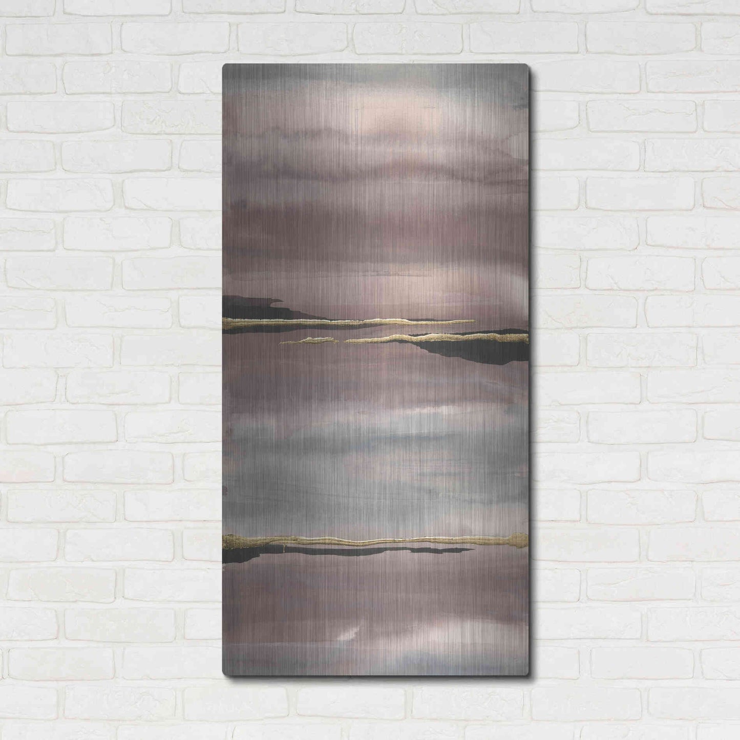 Luxe Metal Art 'Gilded Morning Fog III' by Chris Paschke, Metal Wall Art,24x48