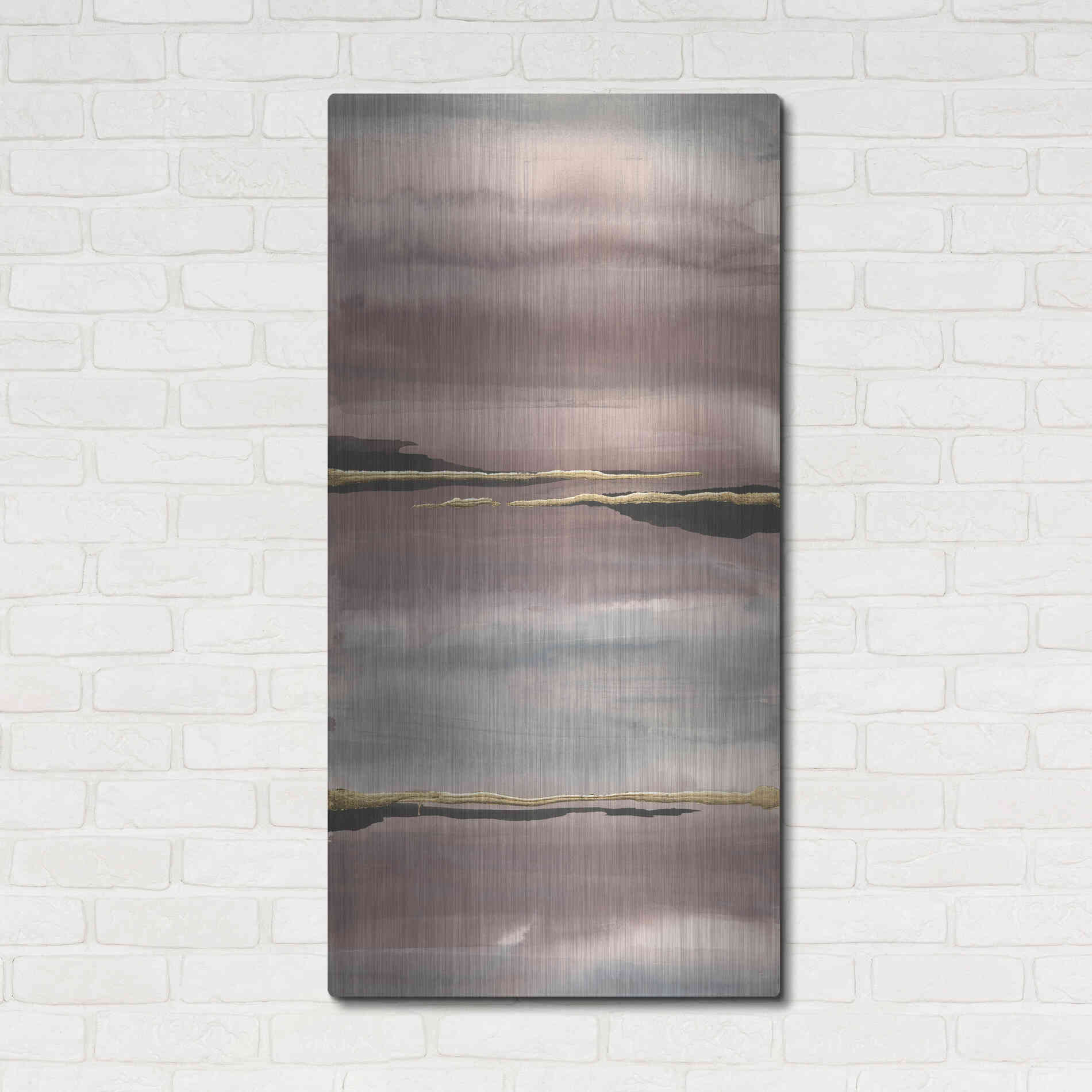 Luxe Metal Art 'Gilded Morning Fog III' by Chris Paschke, Metal Wall Art,24x48