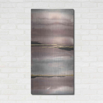 Luxe Metal Art 'Gilded Morning Fog III' by Chris Paschke, Metal Wall Art,24x48