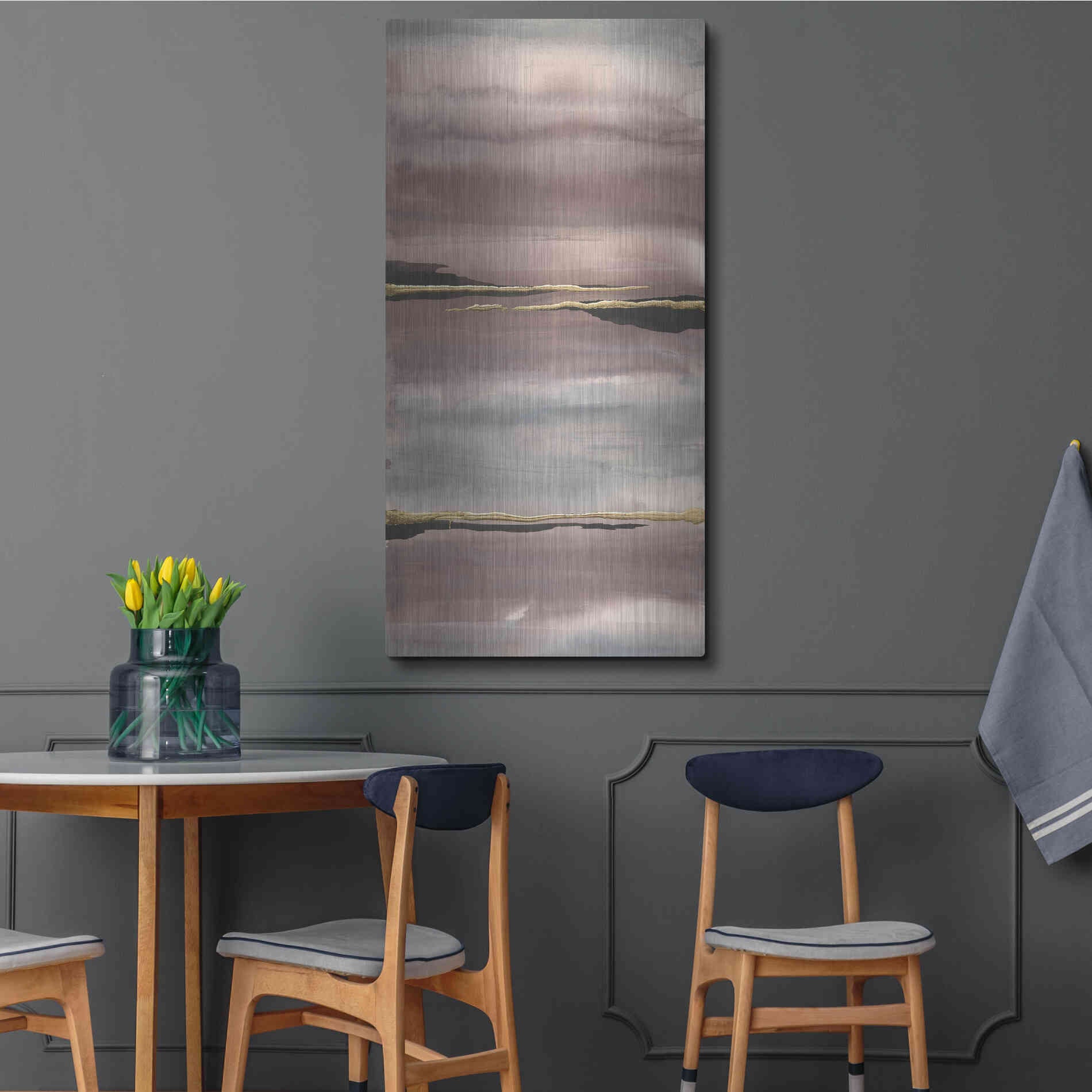 Luxe Metal Art 'Gilded Morning Fog III' by Chris Paschke, Metal Wall Art,24x48