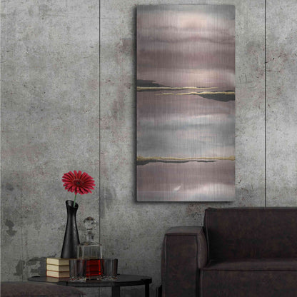 Luxe Metal Art 'Gilded Morning Fog III' by Chris Paschke, Metal Wall Art,24x48