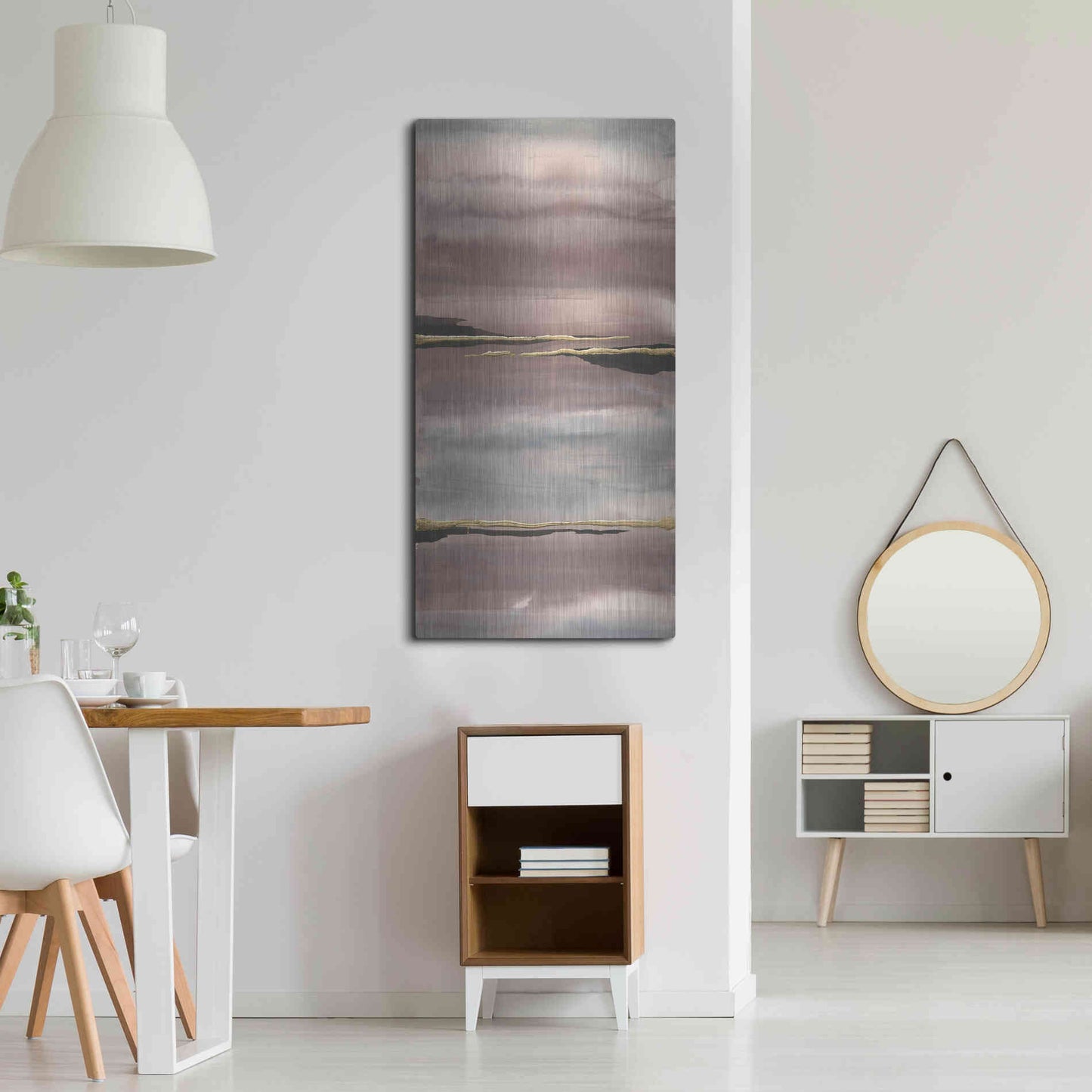 Luxe Metal Art 'Gilded Morning Fog III' by Chris Paschke, Metal Wall Art,24x48