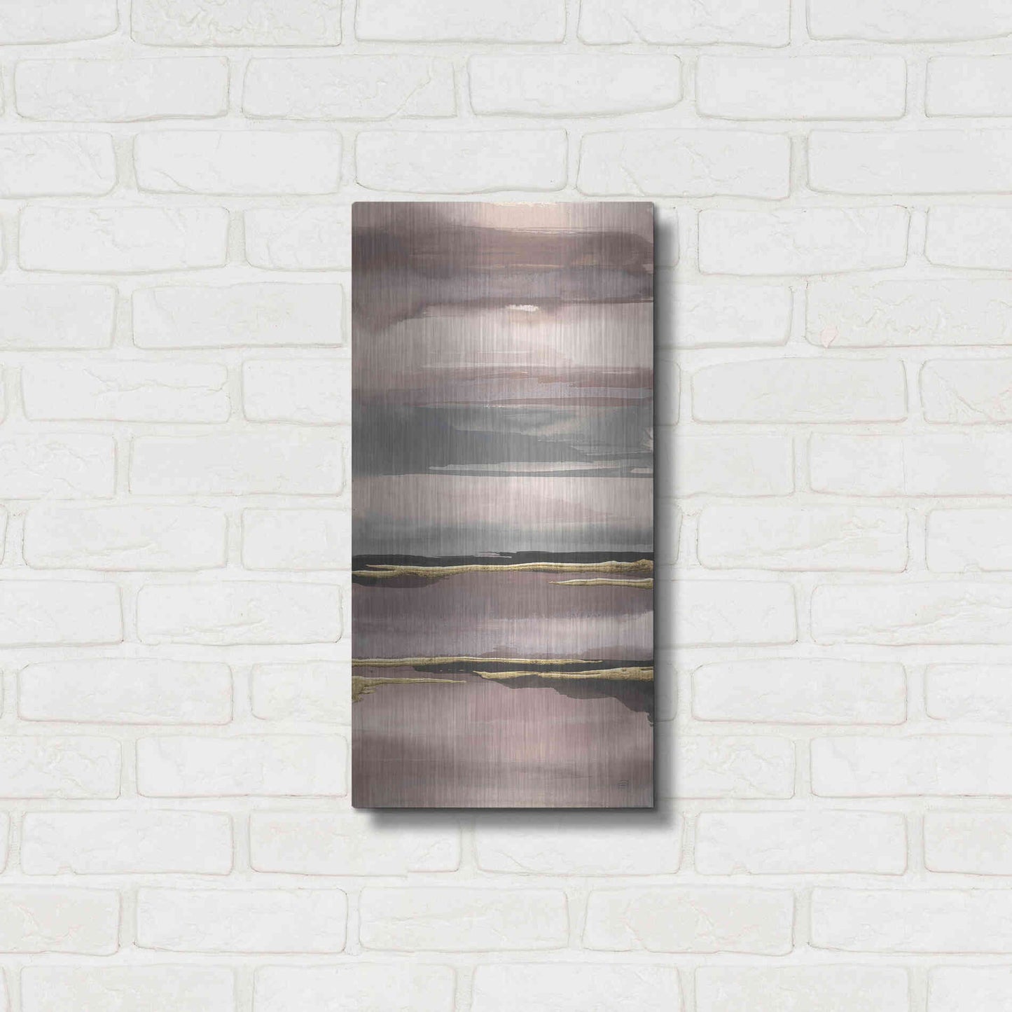 Luxe Metal Art 'Gilded Morning Fog IV' by Chris Paschke, Metal Wall Art,12x24