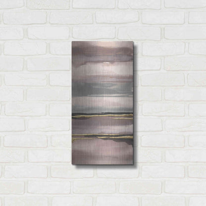 Luxe Metal Art 'Gilded Morning Fog IV' by Chris Paschke, Metal Wall Art,12x24