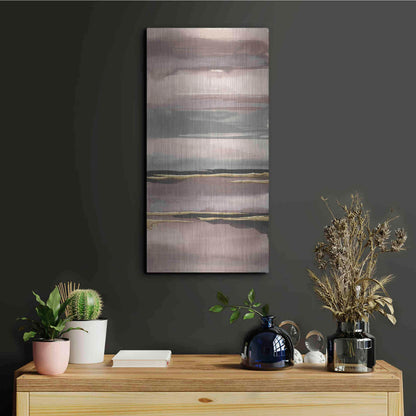 Luxe Metal Art 'Gilded Morning Fog IV' by Chris Paschke, Metal Wall Art,12x24
