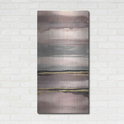 Luxe Metal Art 'Gilded Morning Fog IV' by Chris Paschke, Metal Wall Art,24x48