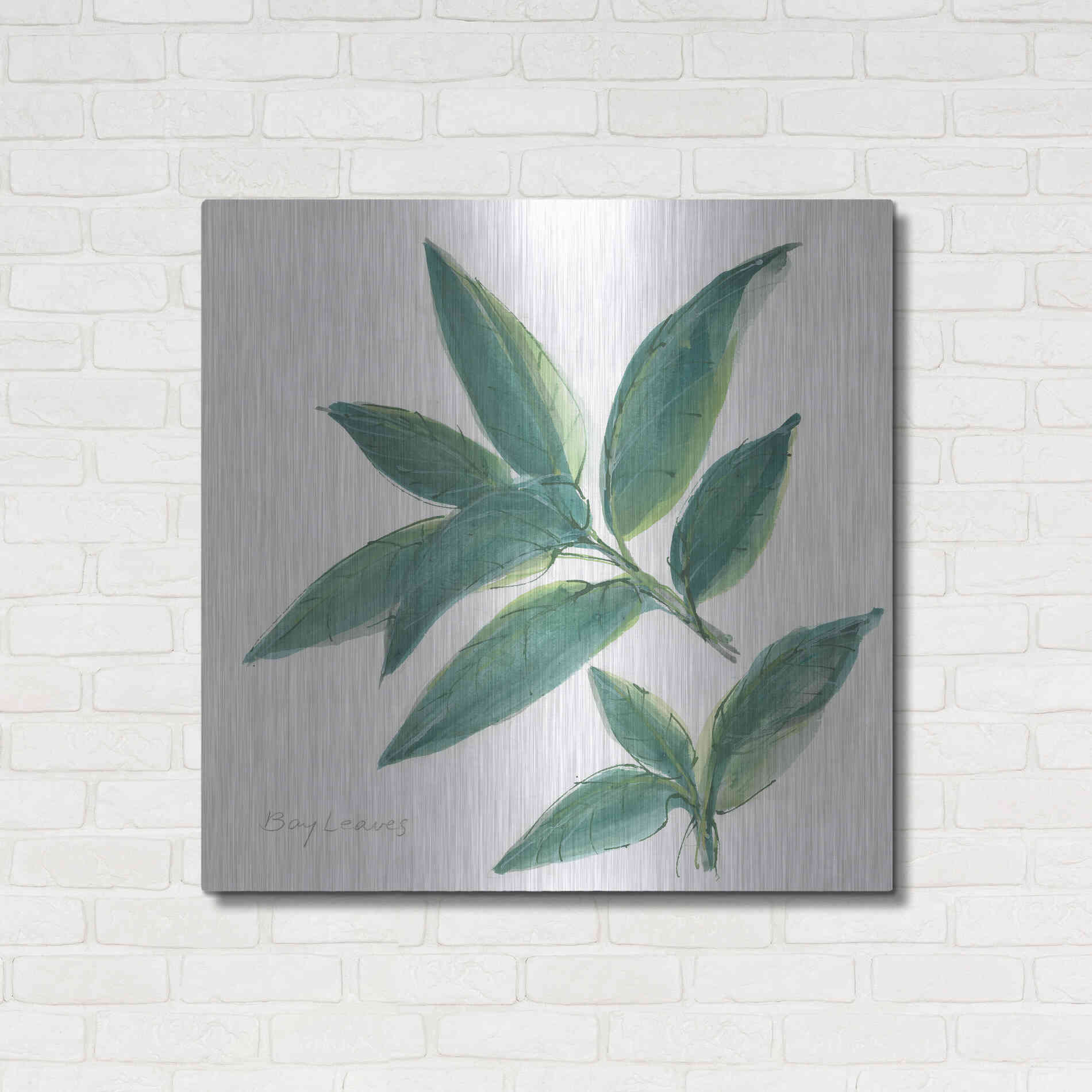 Luxe Metal Art 'Bay Leaf' by Chris Paschke, Metal Wall Art,36x36