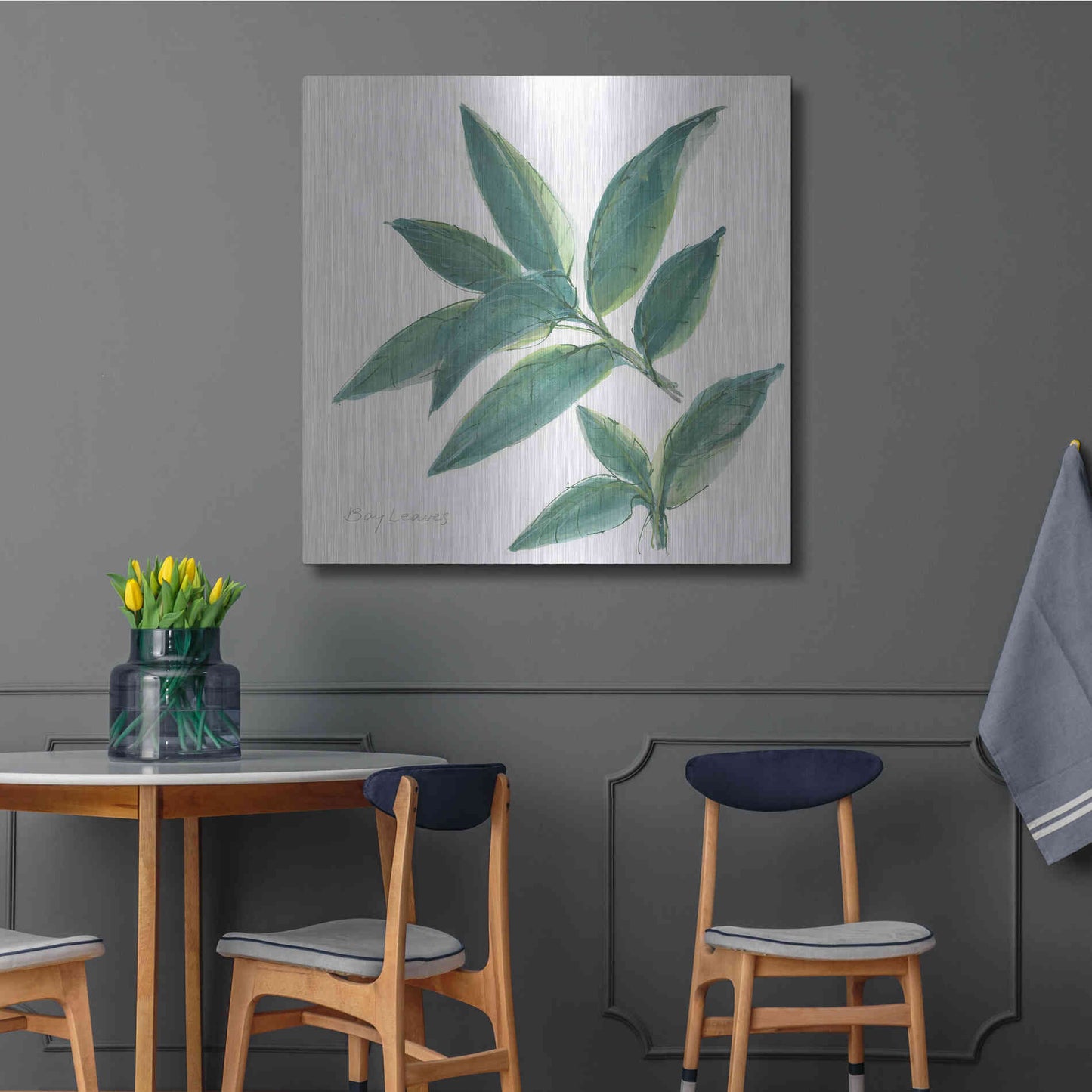 Luxe Metal Art 'Bay Leaf' by Chris Paschke, Metal Wall Art,36x36