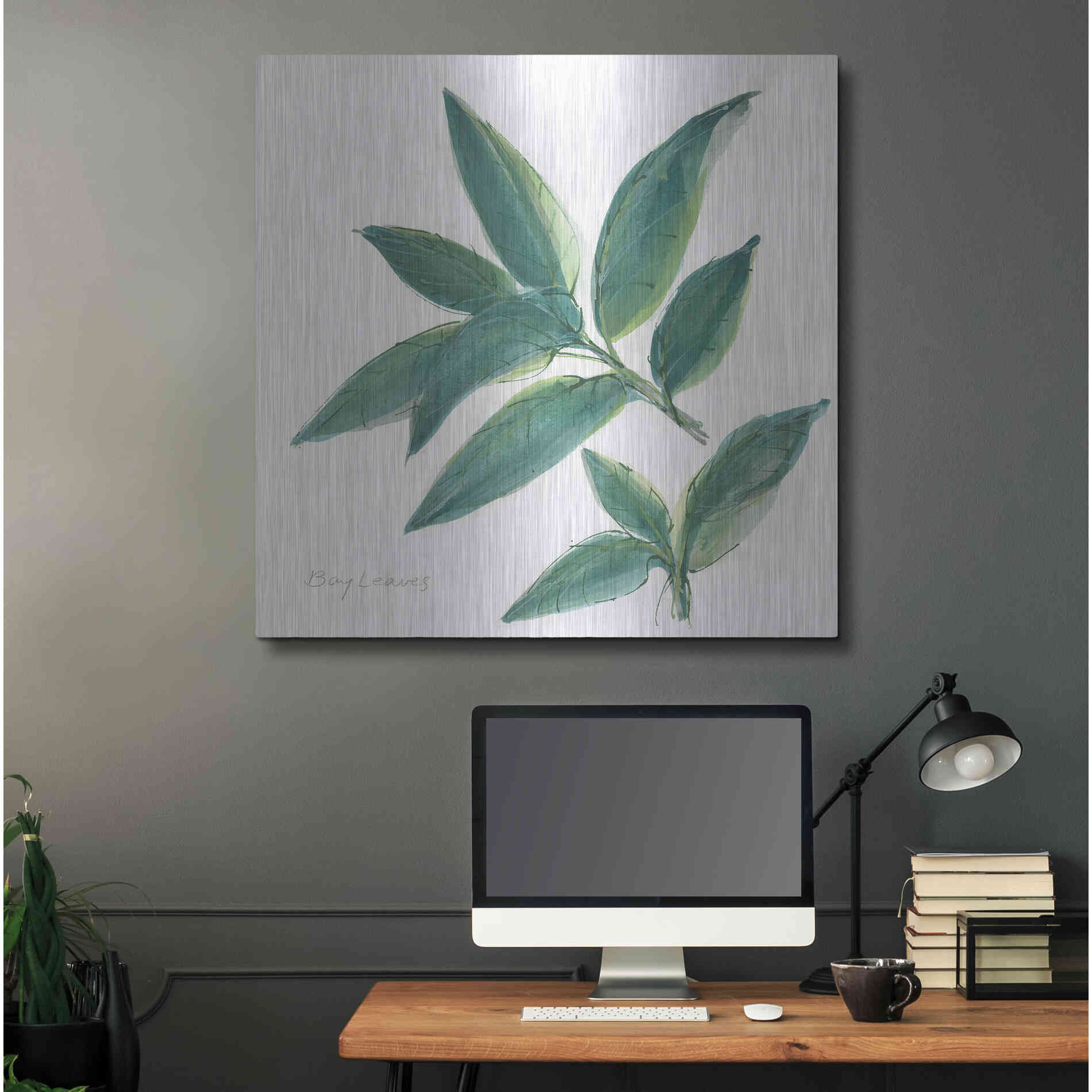 Luxe Metal Art 'Bay Leaf' by Chris Paschke, Metal Wall Art,36x36