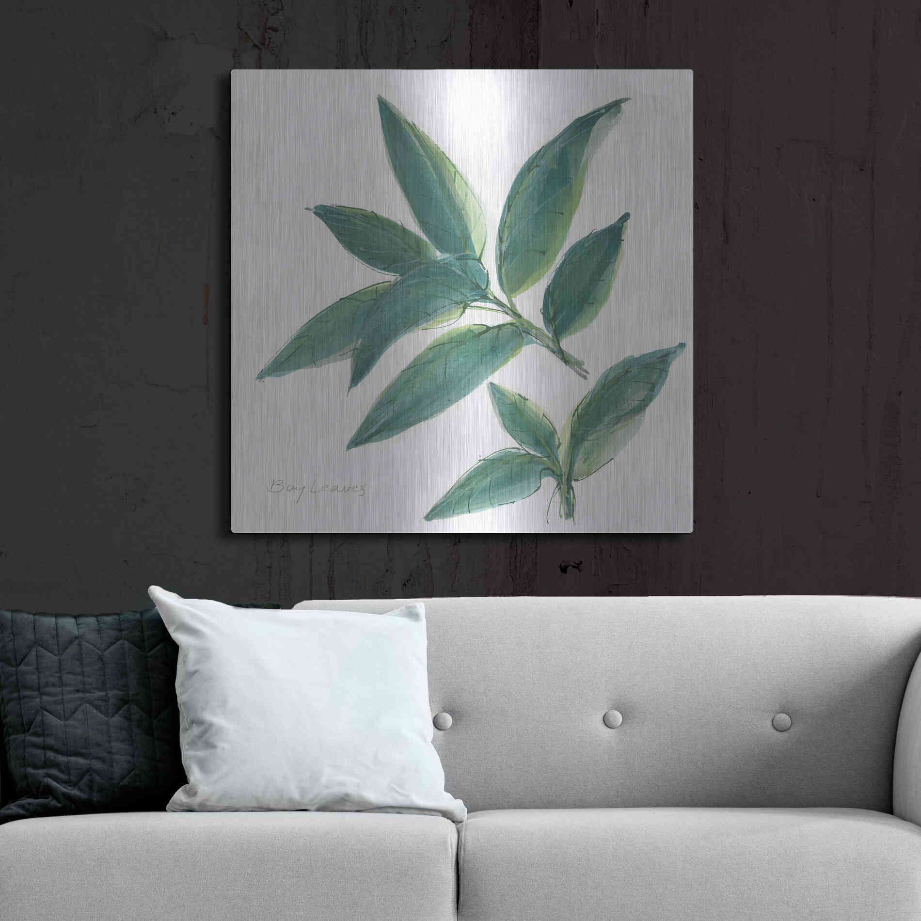 Luxe Metal Art 'Bay Leaf' by Chris Paschke, Metal Wall Art,36x36