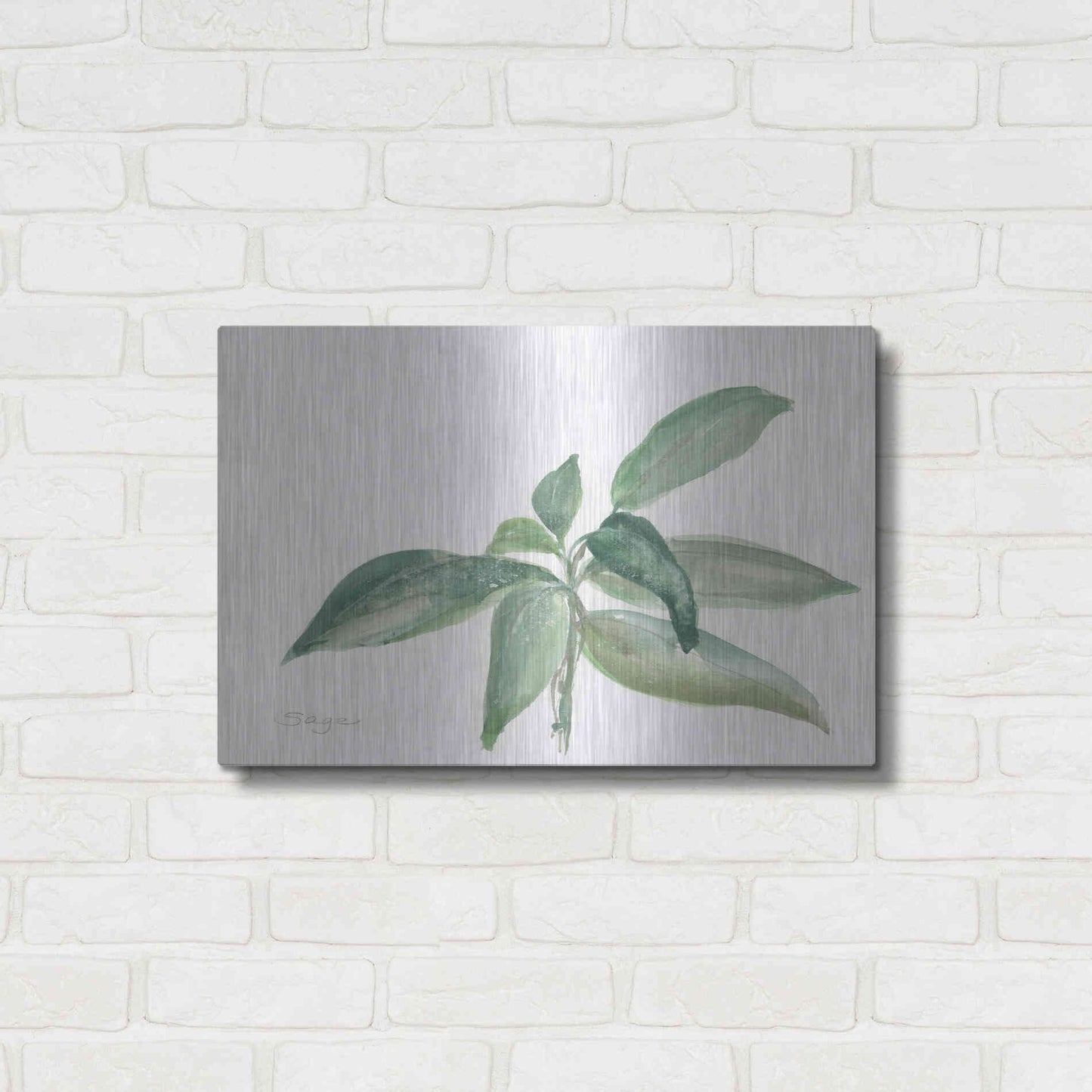 Luxe Metal Art 'Sage I' by Chris Paschke, Metal Wall Art,24x16