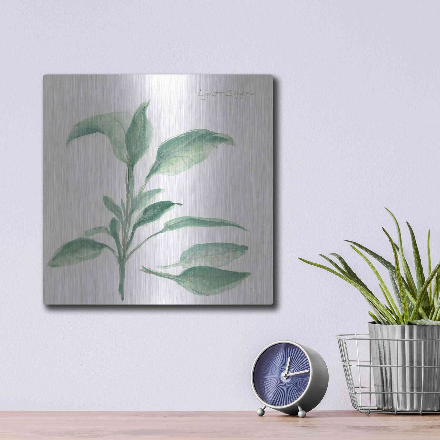 Luxe Metal Art 'Sage II' by Chris Paschke, Metal Wall Art,12x12