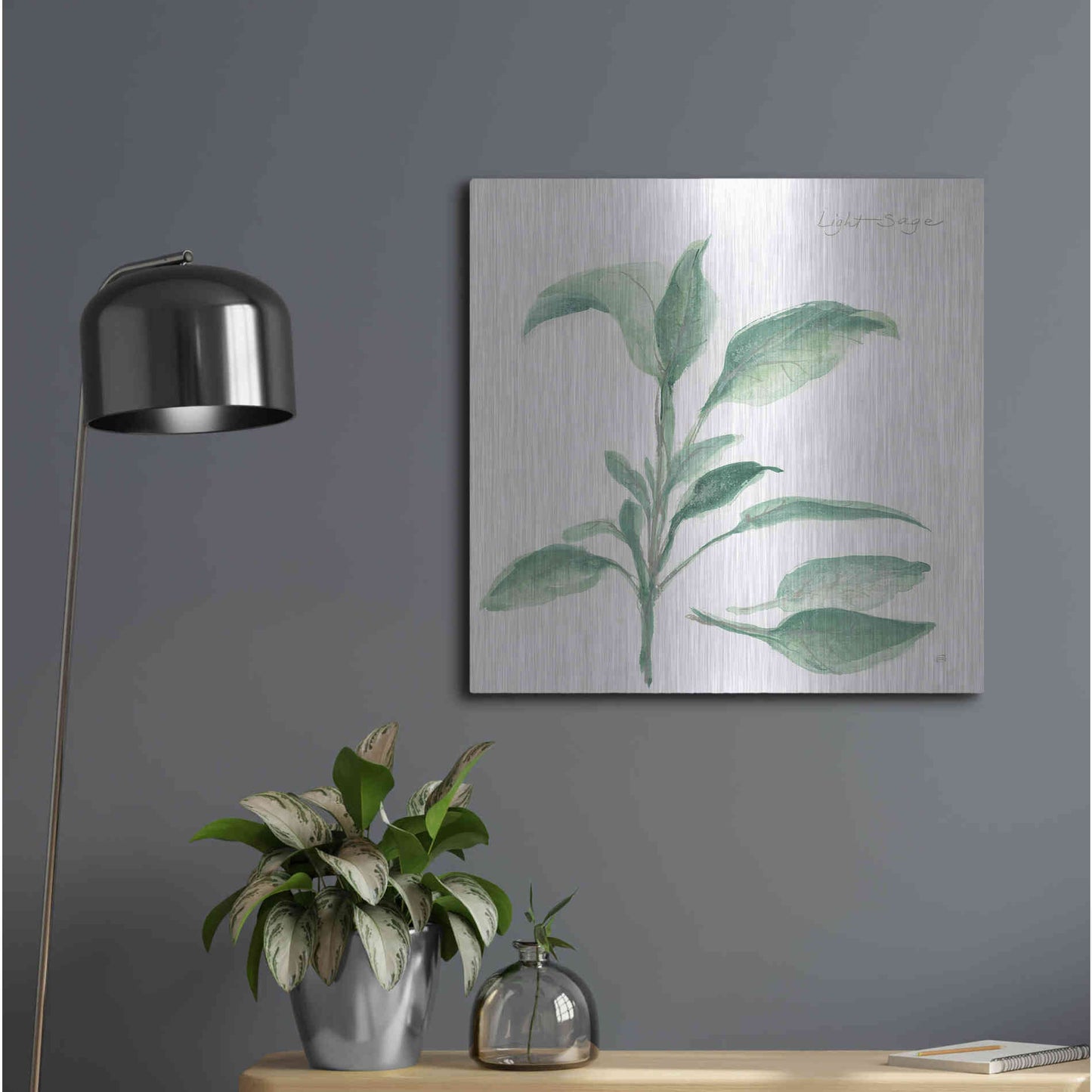 Luxe Metal Art 'Sage II' by Chris Paschke, Metal Wall Art,24x24