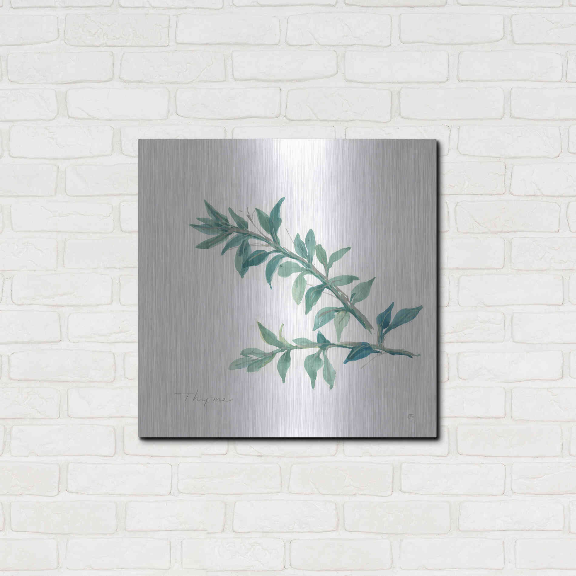 Luxe Metal Art 'Thyme' by Chris Paschke, Metal Wall Art,24x24