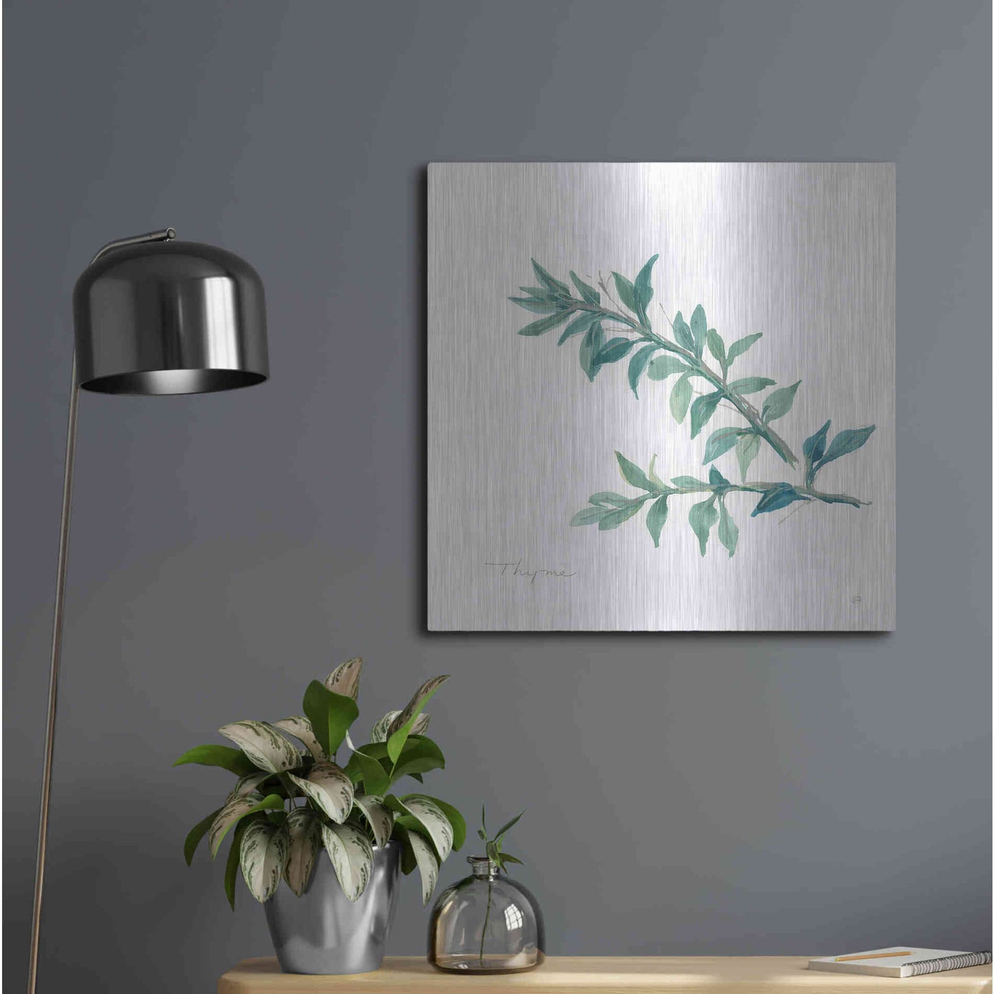 Luxe Metal Art 'Thyme' by Chris Paschke, Metal Wall Art,24x24
