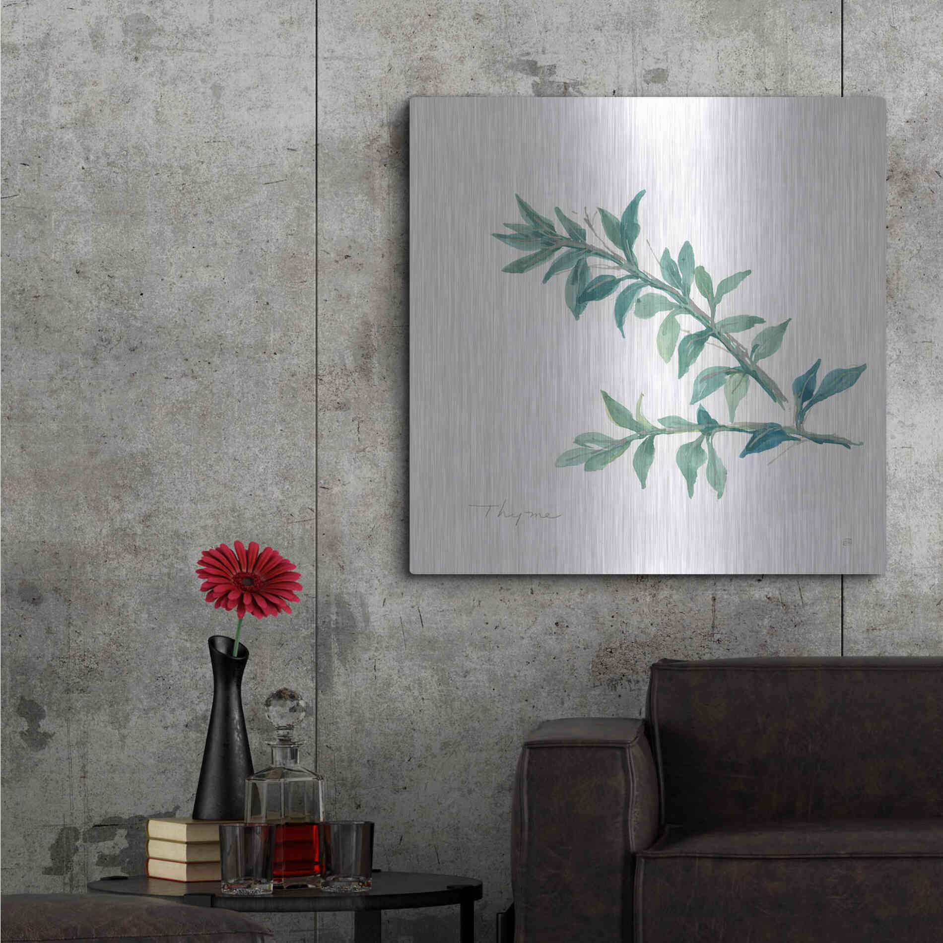 Luxe Metal Art 'Thyme' by Chris Paschke, Metal Wall Art,36x36