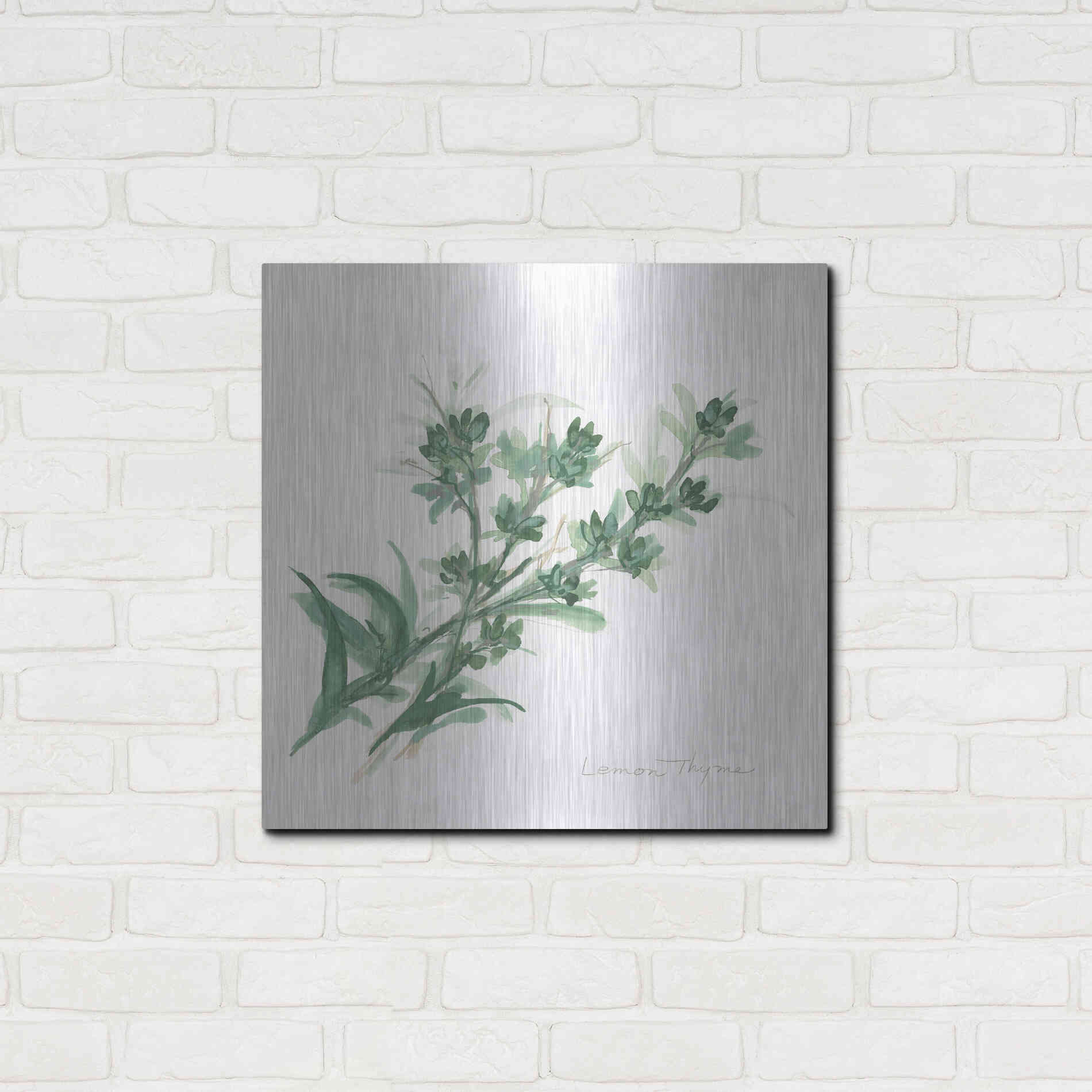 Luxe Metal Art 'Lemon Thyme' by Chris Paschke, Metal Wall Art,24x24