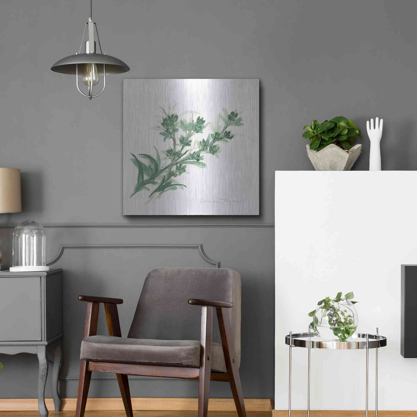 Luxe Metal Art 'Lemon Thyme' by Chris Paschke, Metal Wall Art,24x24